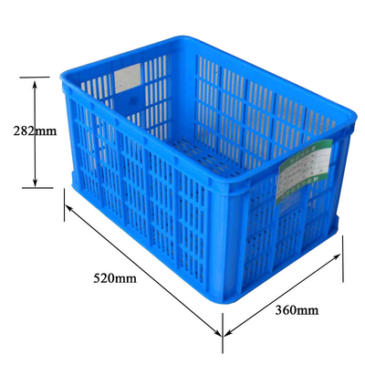 Kotak Peti Plastik Lipat Biru Dapat Dilipat 50KG Kapasitas Beban
