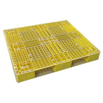 Palet Plastik Euro Kuning Stackable 1300 * 1200mm Untuk Transportasi