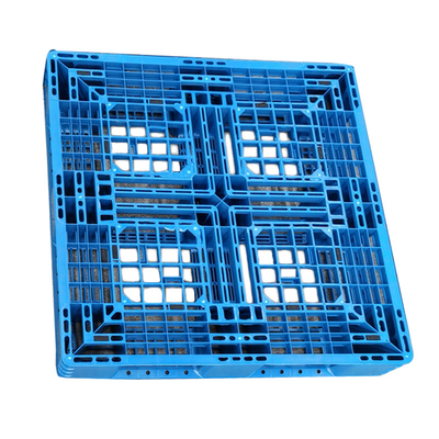 100% Bahan Perawan Pallet Plastik Higienis 1100 * 1100mm Baja Tugas Berat Diperkuat